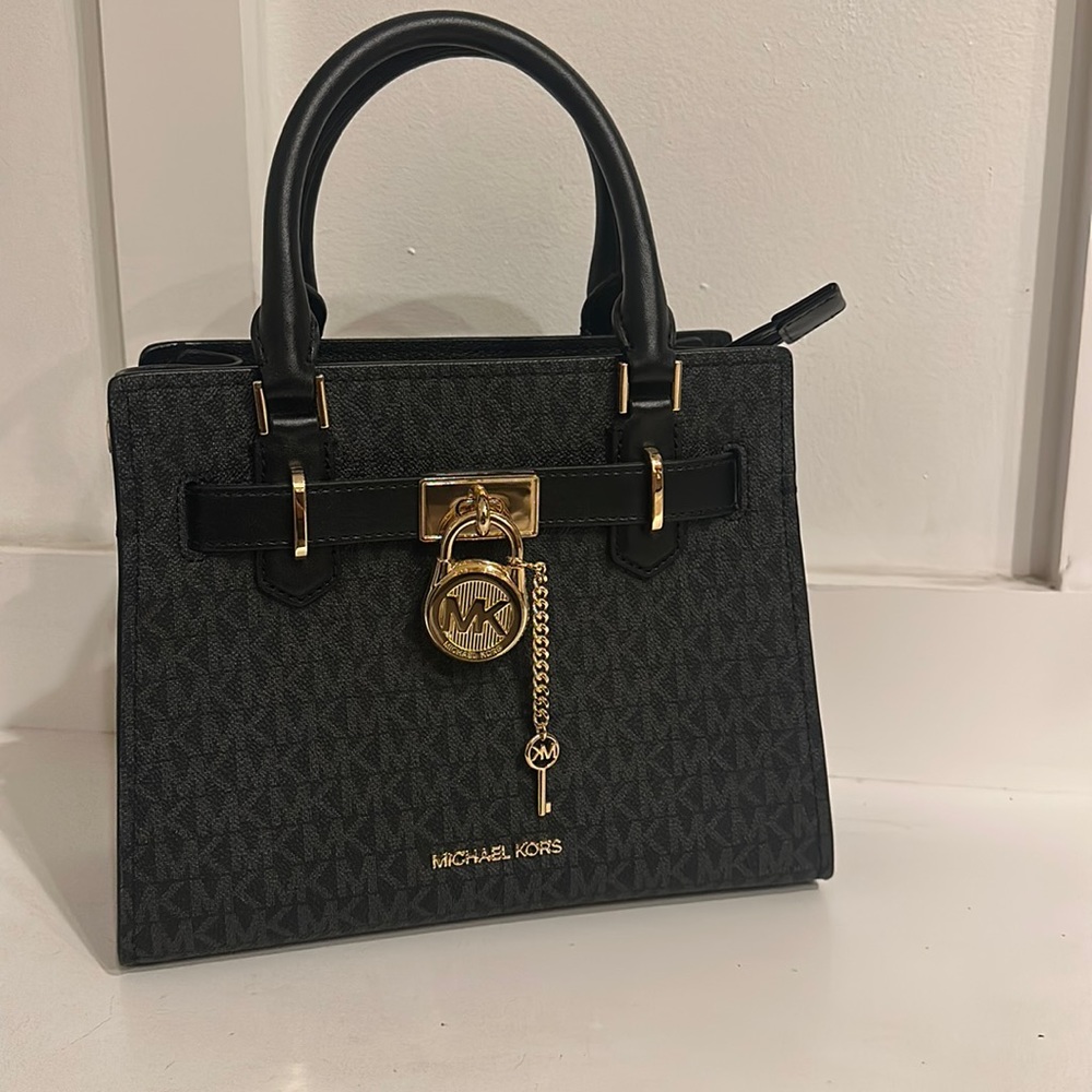 Michael Kors Small Hamilton Satchel Crossbody , Black